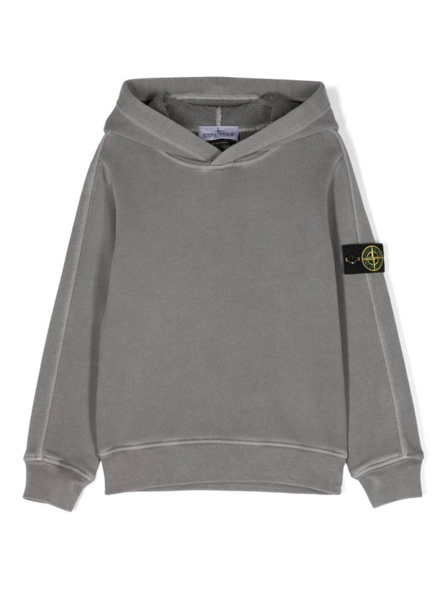 Compass-badge cotton hoodie
