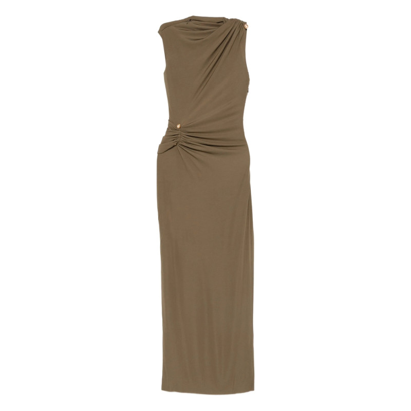 Cult Gaia Izola Draped Button Maxi Dress