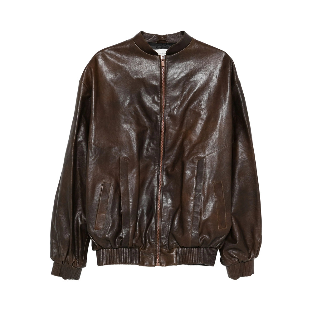 Magda Butrym Zip-front Leather Bomber Jacket