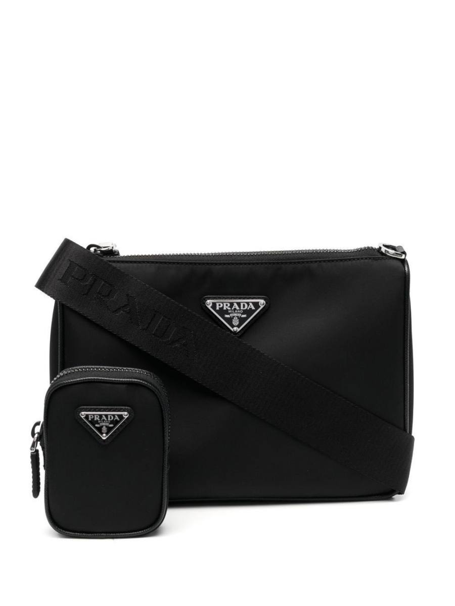 triangle logo messenger bag