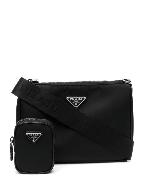 triangle logo messenger bag