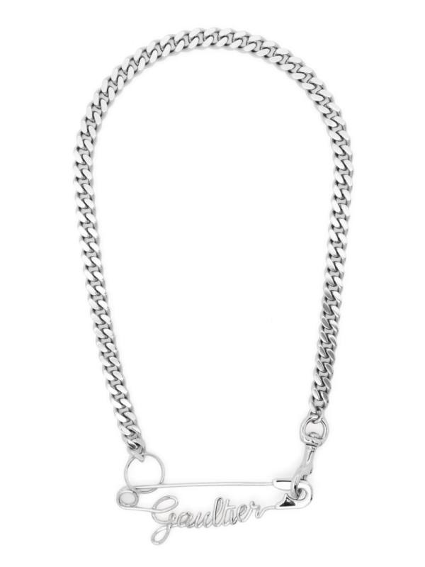 logo-plaque curb-chain necklace