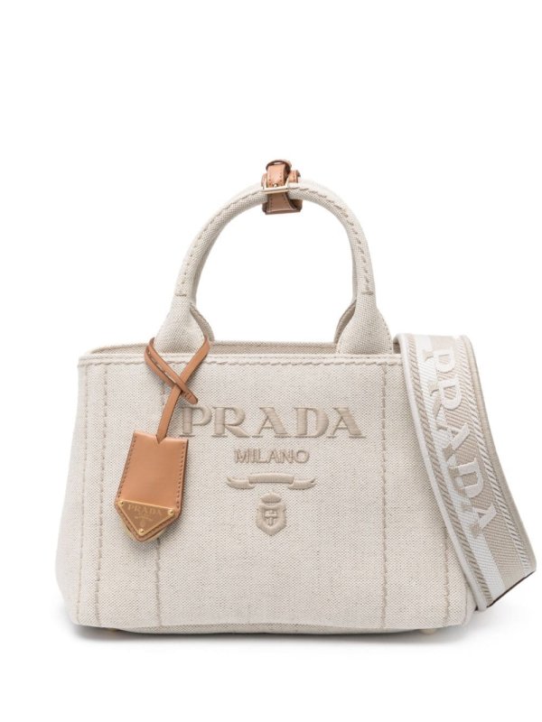 logo-embroidered tote bag