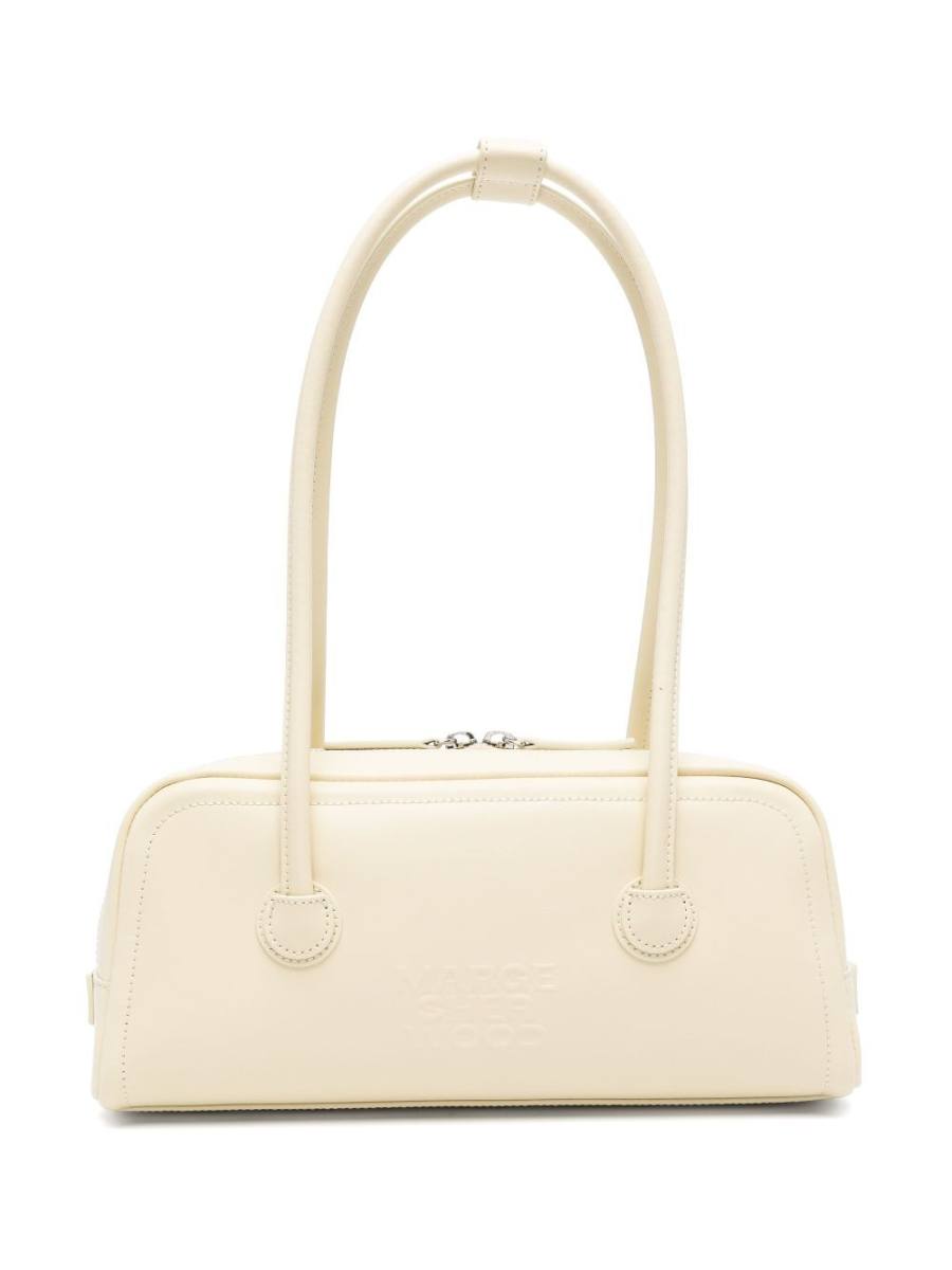 logo-embossed shoulder bag