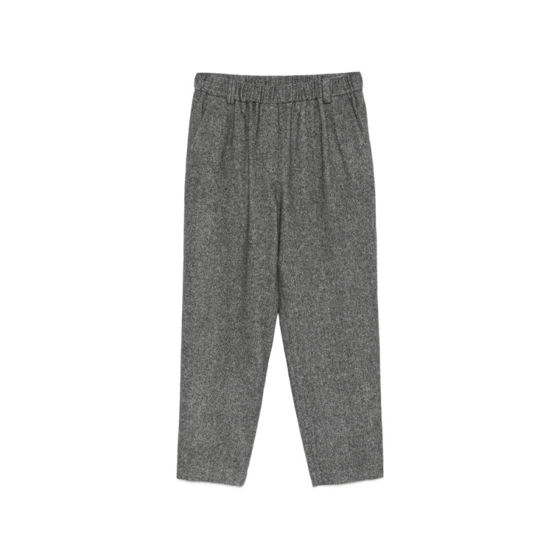 Antonelli Firenze Herringbone-pattern Elasticated-waistband Trousers