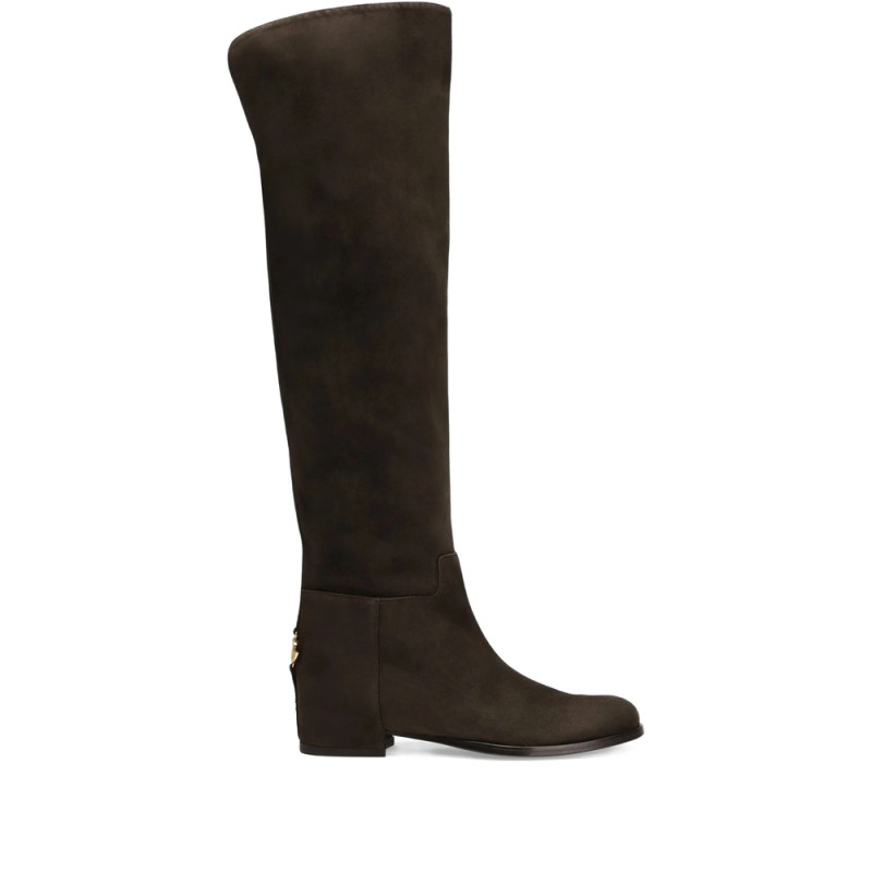 Dolce & Gabbana Logo-plaque Suede Boots