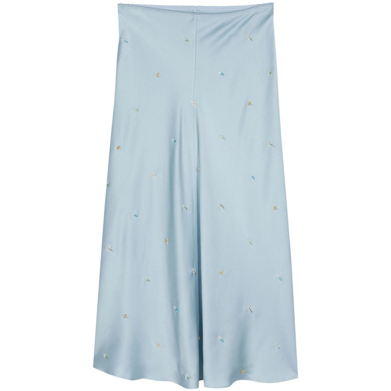 Anna October Bead-detailed Satined Midi Skirt