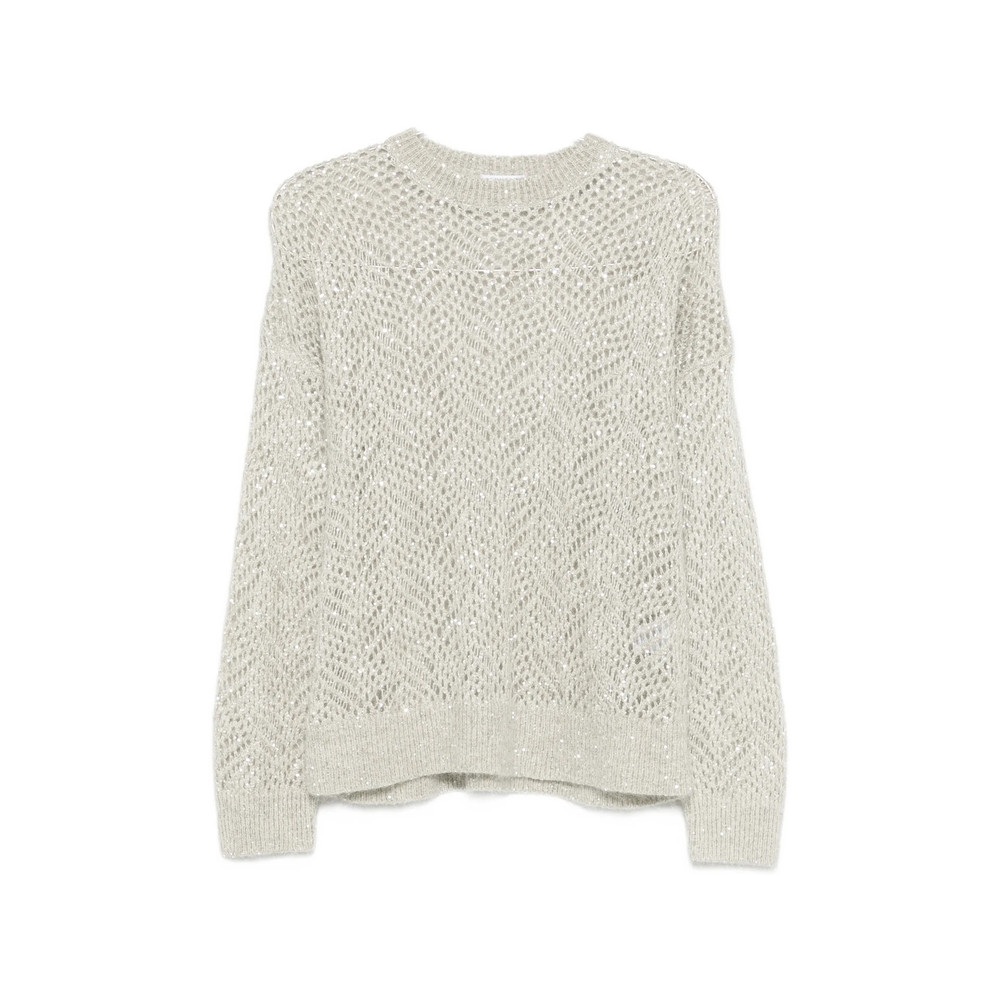 Brunello Cucinelli Sequin-embellished Open-knit Sweater