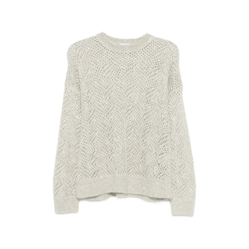 Brunello Cucinelli Sequin-embellished Open-knit Sweater