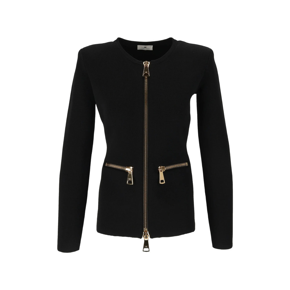 Elisabetta Franchi Cardigan In Knit-fabric With Zip