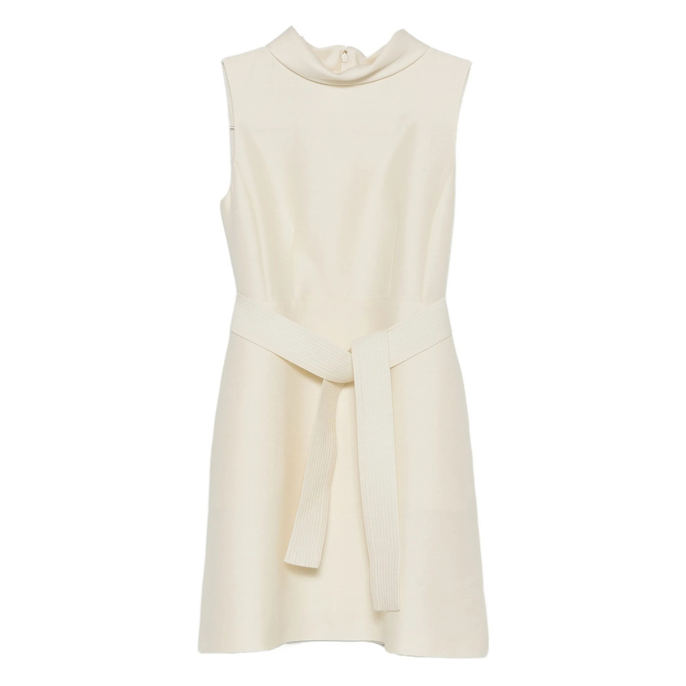 Curiel High-neck Belted Mini Dress