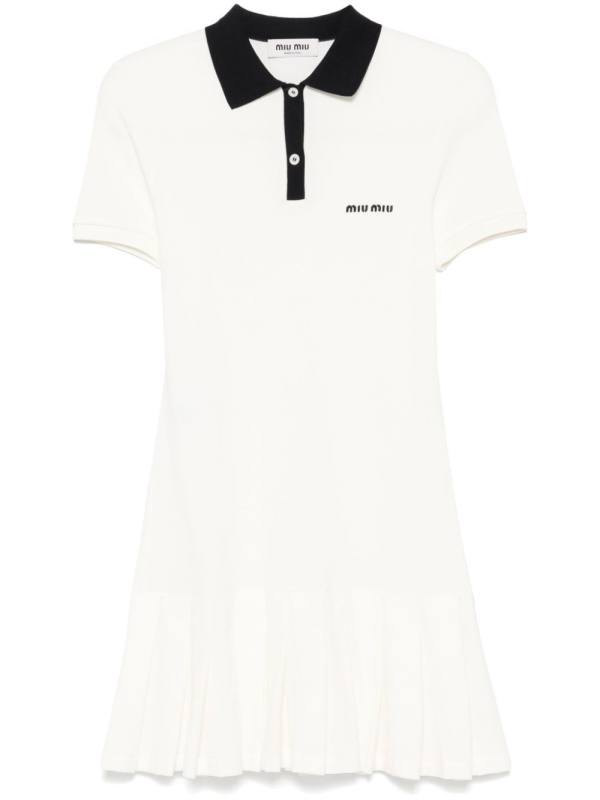 logo-embroidered mini dress