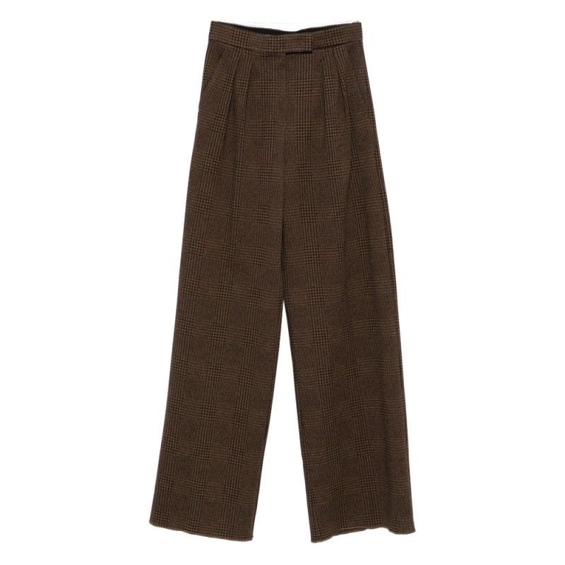 Max Mara Pleated-check Trousers