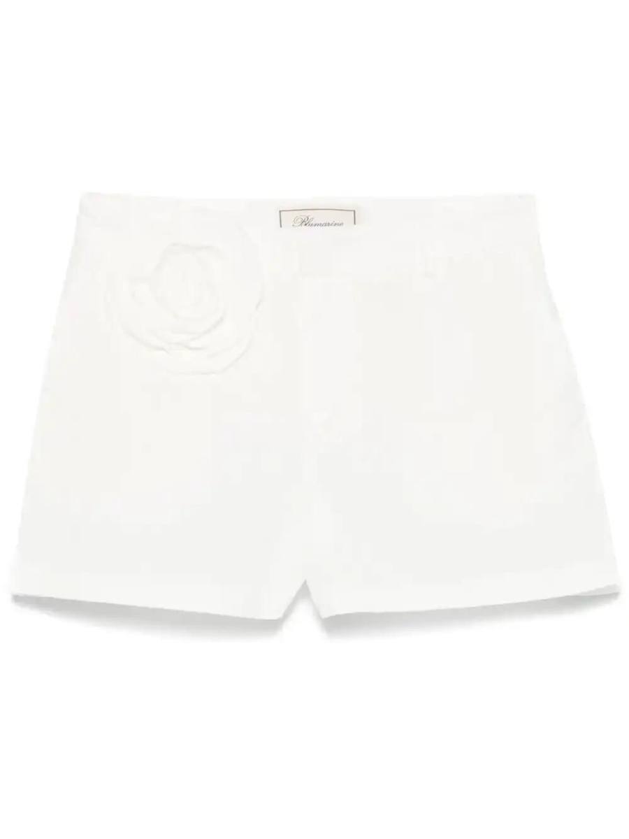 floral-appliqué shorts