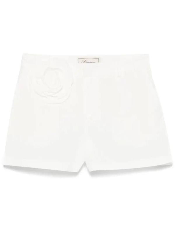 floral-appliqué shorts