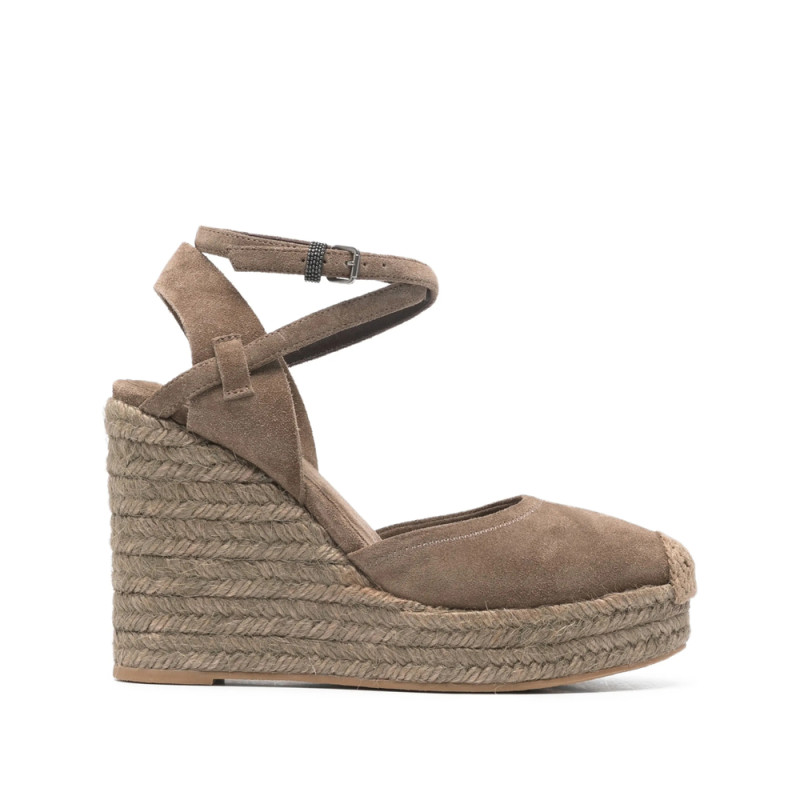 Brunello Cucinelli Ankle-strap Heeled Espadrilles
