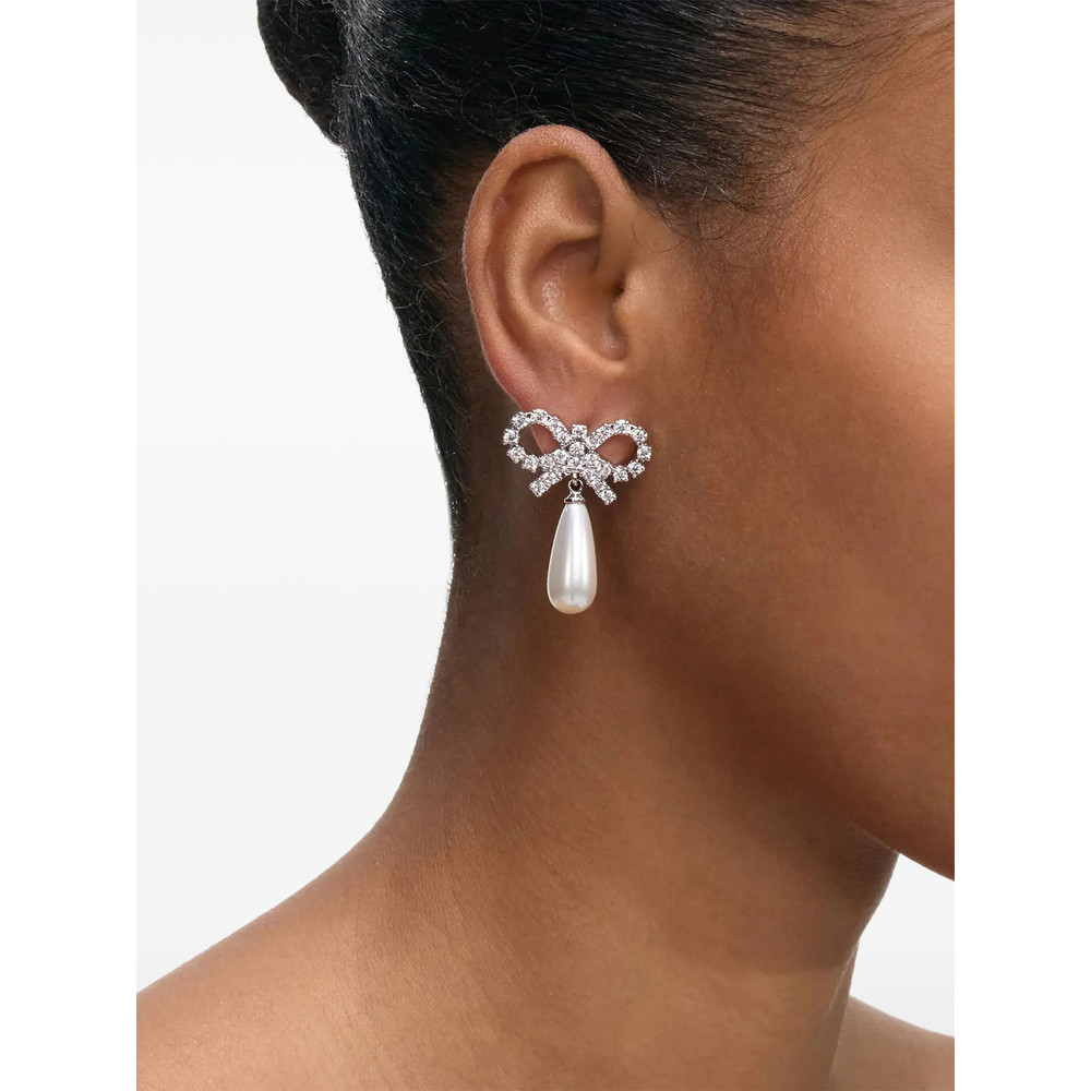 Self-portrait Bow Pearl-embellishment Earrings