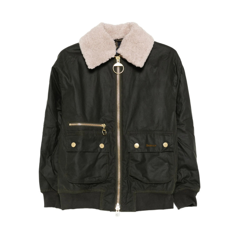 Barbour Shearling-collar Zip-front Jacket