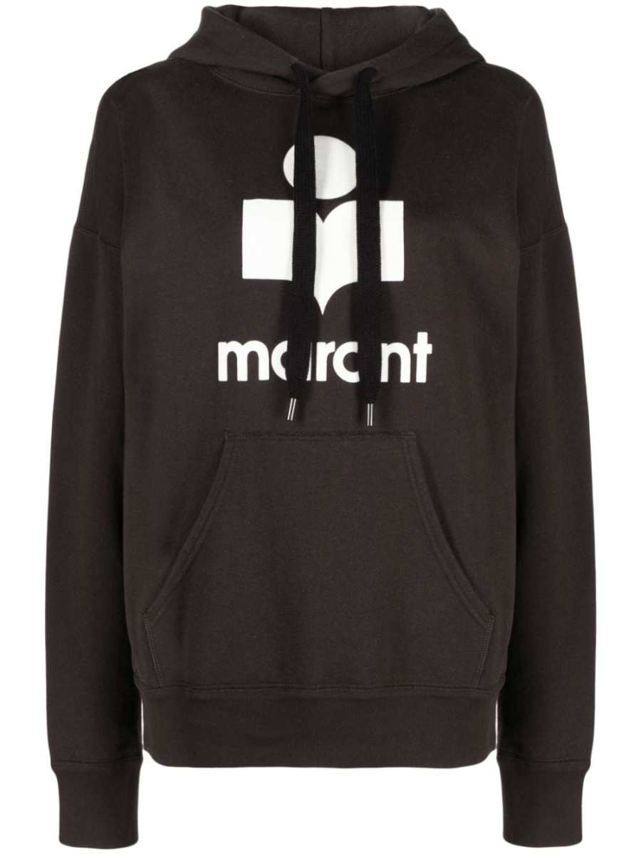 Mansel flocked-logo hoodie