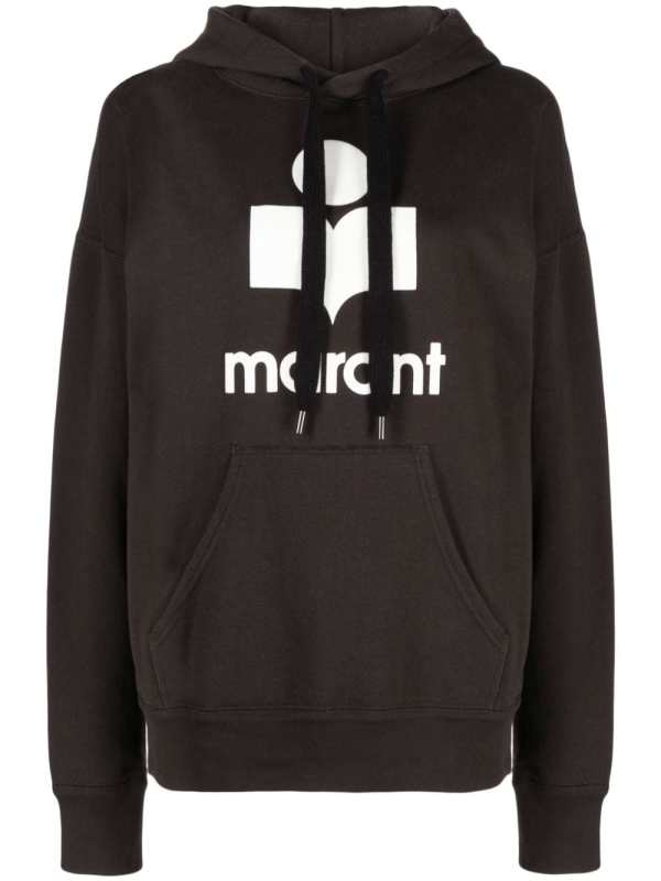 Mansel flocked-logo hoodie