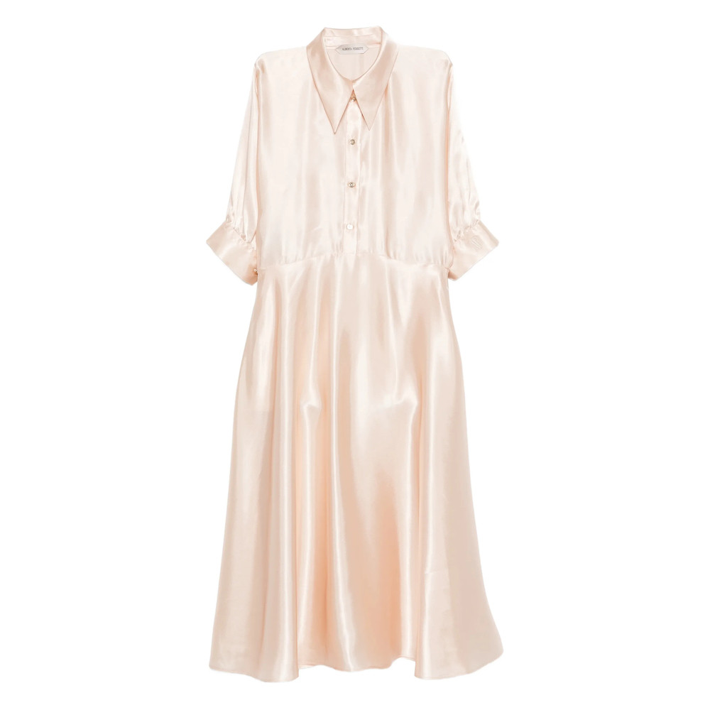 Alberta Ferretti Satin Midi Dress
