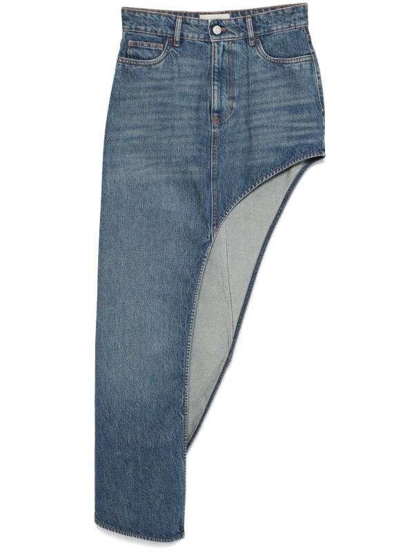 one-leg denim skirt