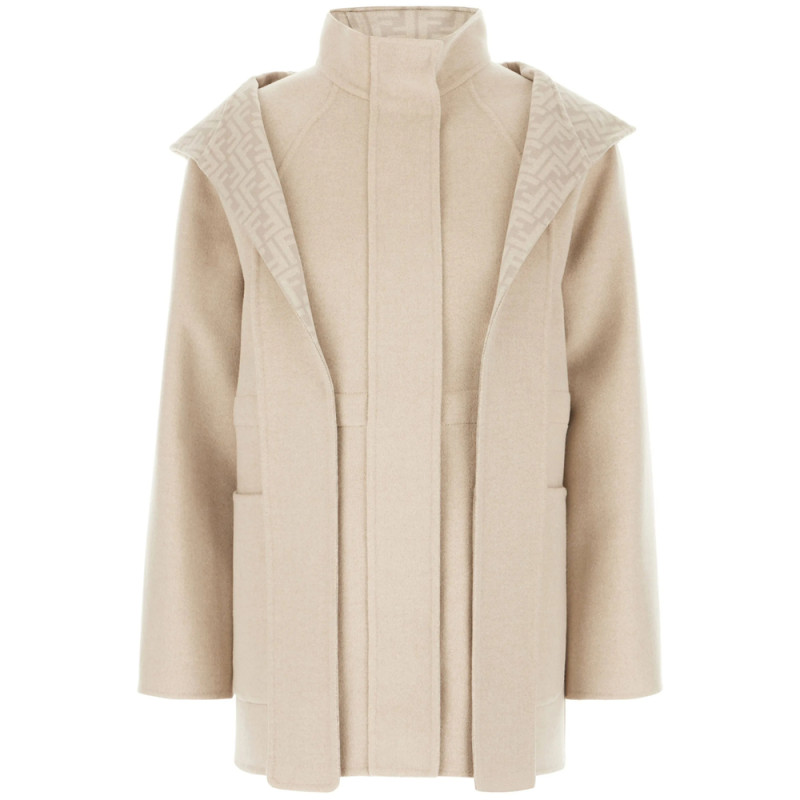 Fendi Sand Wool Blend Parka