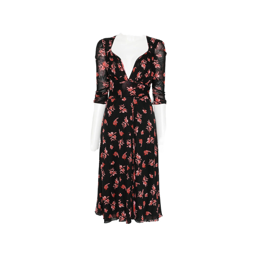 Diane Von Furstenberg Carmen Floral-print Ruched-sleeve Midi Dress