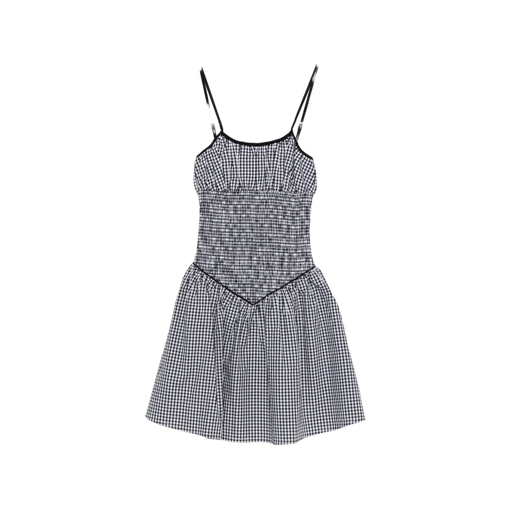 Frankies Bikinis Coast Gingham-pattern Mini Dress