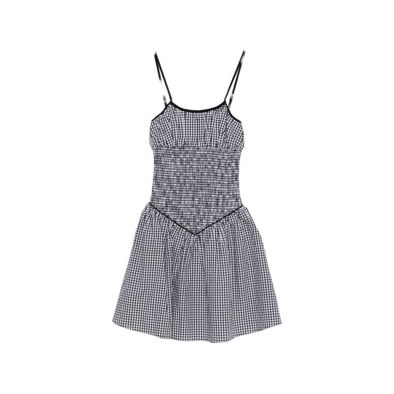 Frankies Bikinis Coast Gingham-pattern Mini Dress