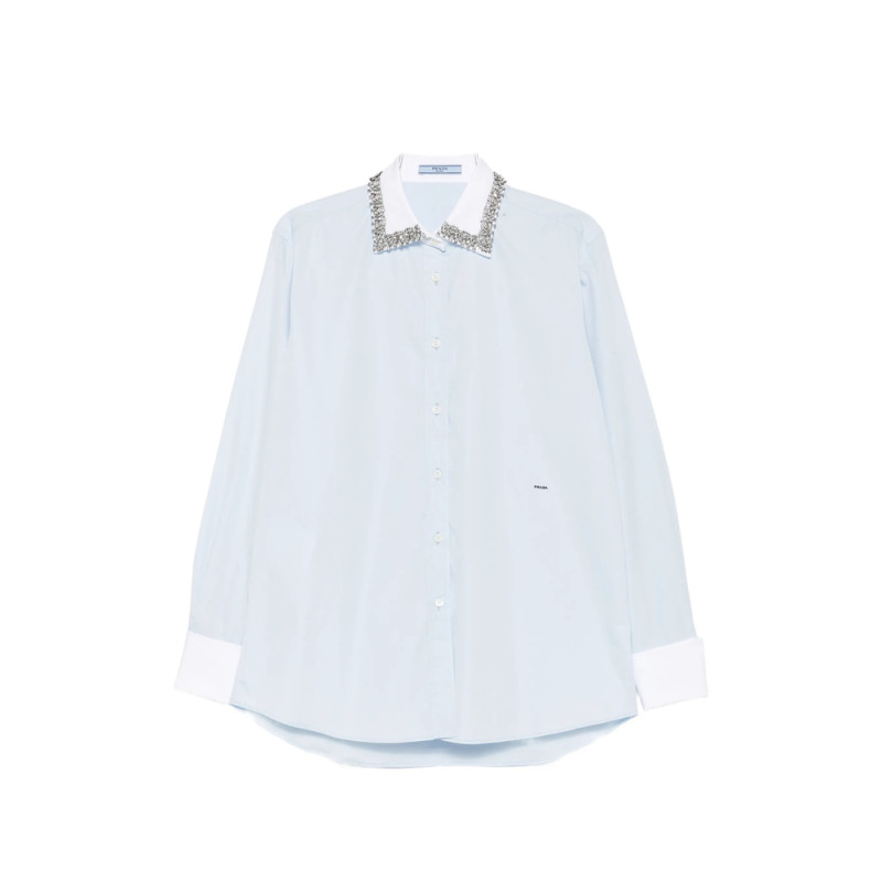 Prada Crystal-embellished Poplin Shirt