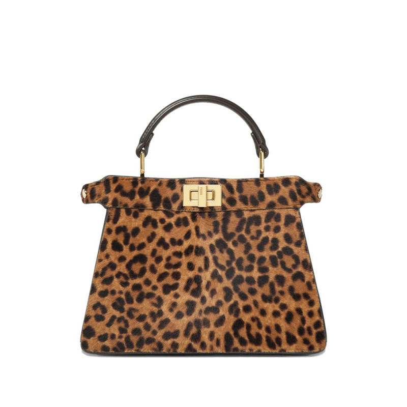 Fendi Petite Peekaboo ISeeU Leopard-print Tote Bag