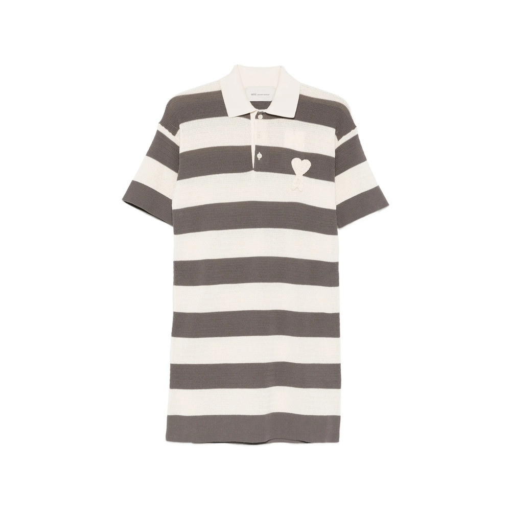 Ami Paris Striped Heart Appliqué Dress