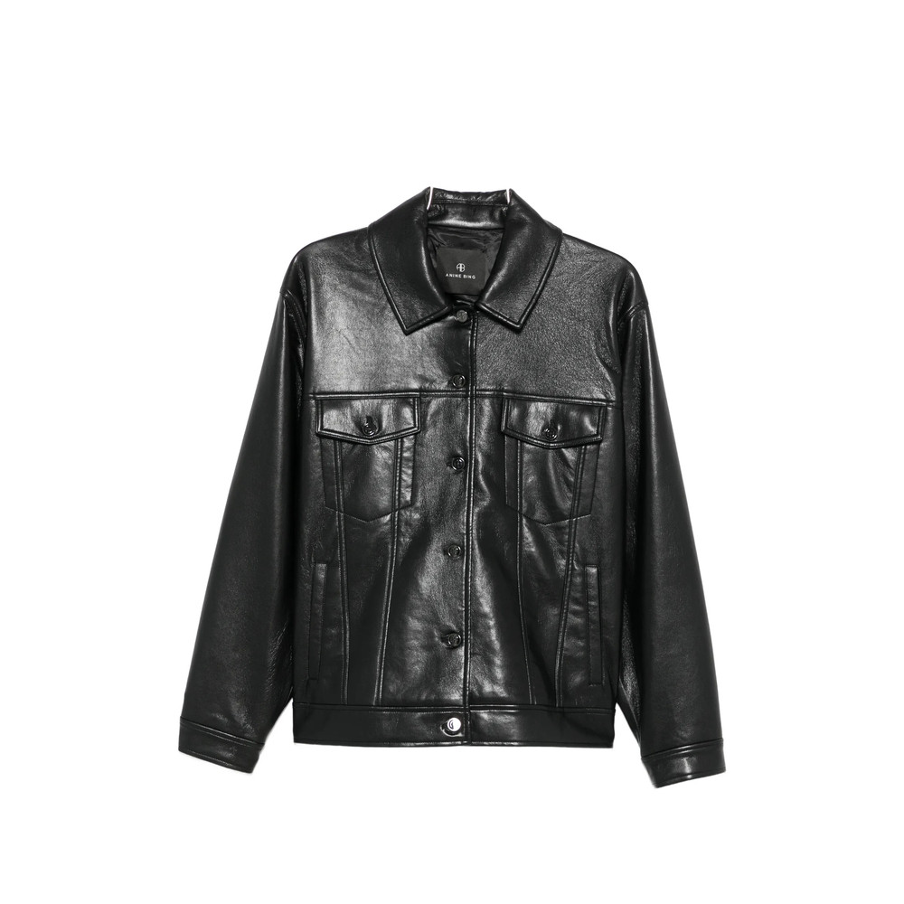 Anine Bing Buttoned Leather Jacket