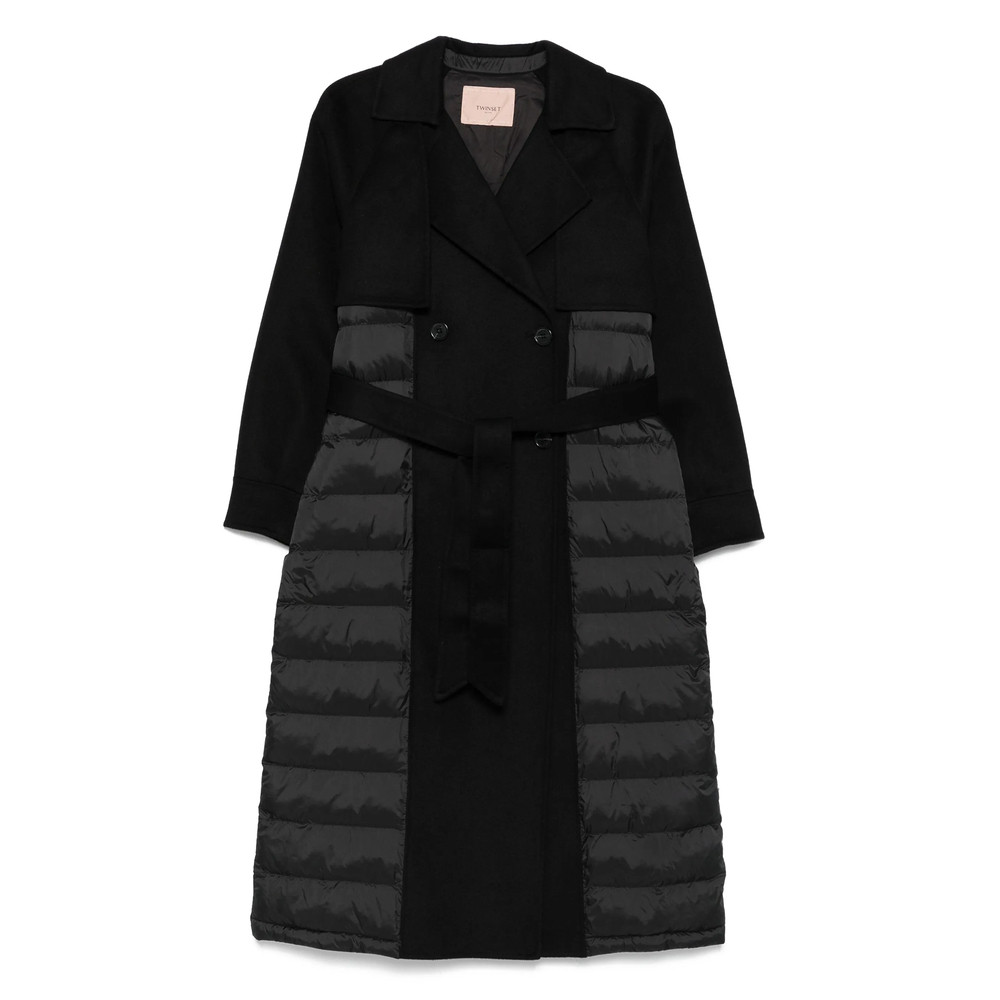 Twinset Double-breasted Quilted-panel Coat