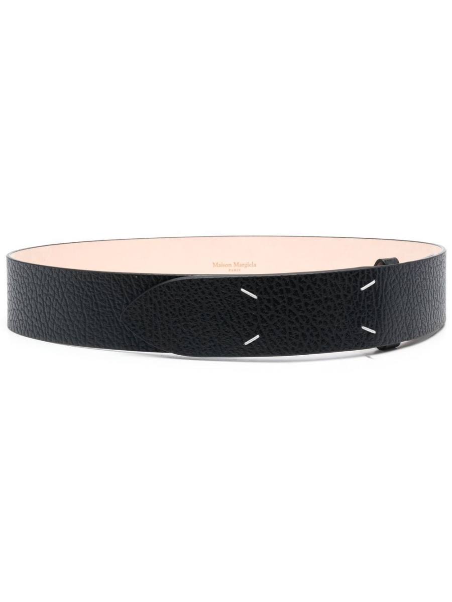grained four-stitch belt