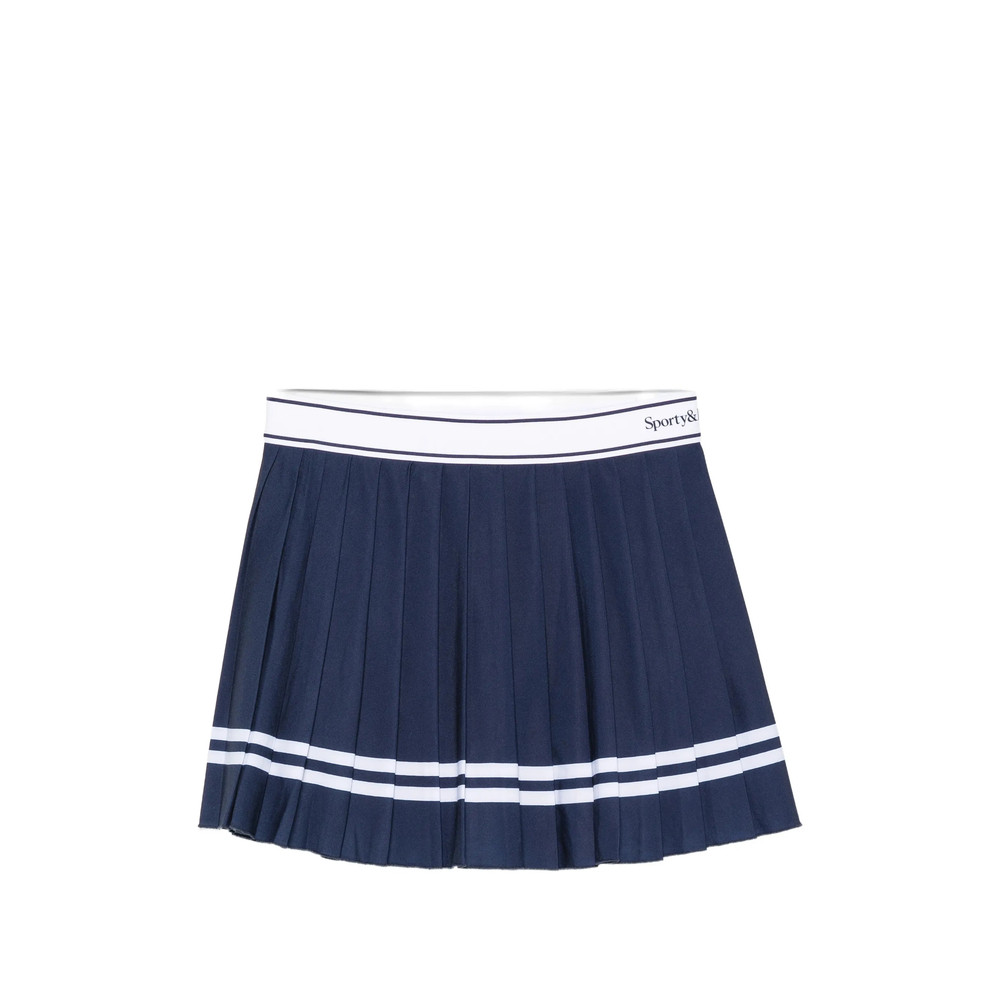 Sporty & Rich Pleated Striped-trim Tennis Mini Skirt