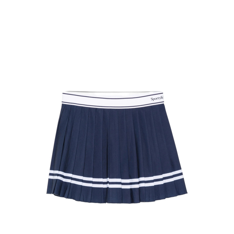Sporty & Rich Pleated Striped-trim Tennis Mini Skirt