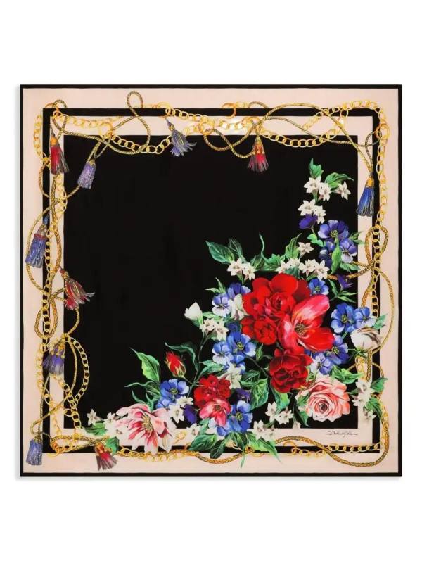 floral-print scarf