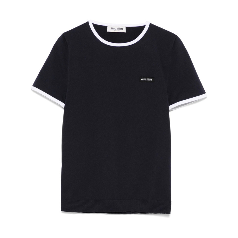 Miu Miu Logo-patch T-shirt