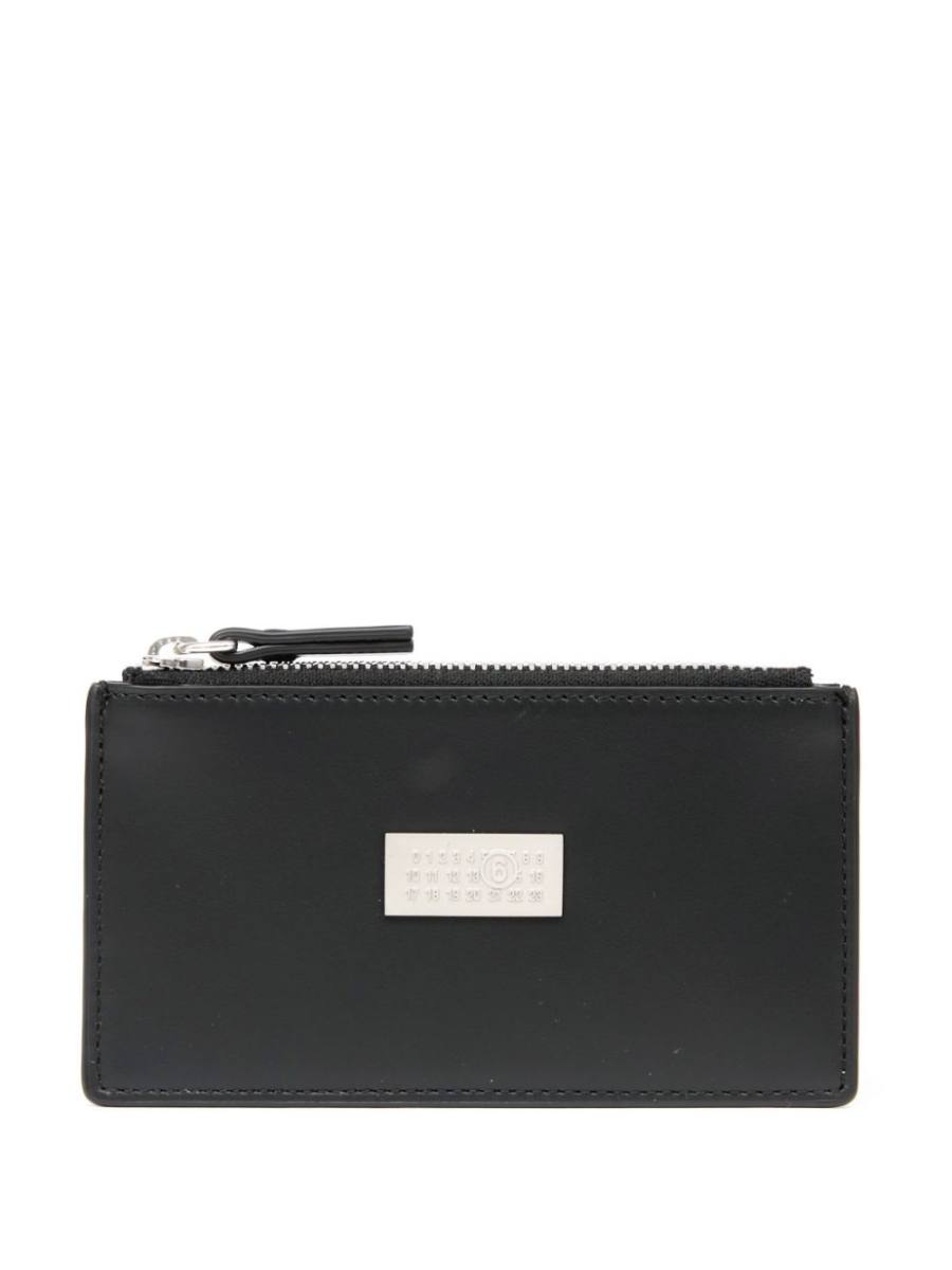numbers-motif leather wallet