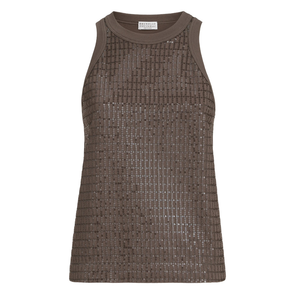 Brunello Cucinelli Dazzling Check-pattern Top