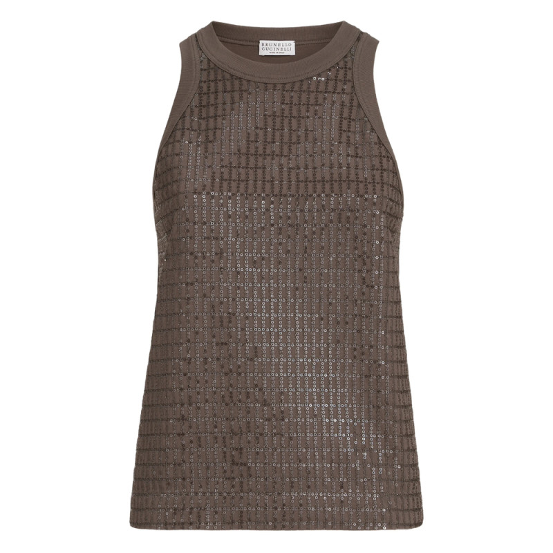 Brunello Cucinelli Dazzling Check-pattern Top