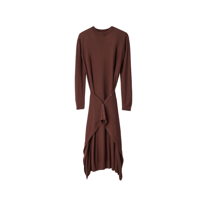 Lemaire Buttoned Dress In Merino Wool Blend
