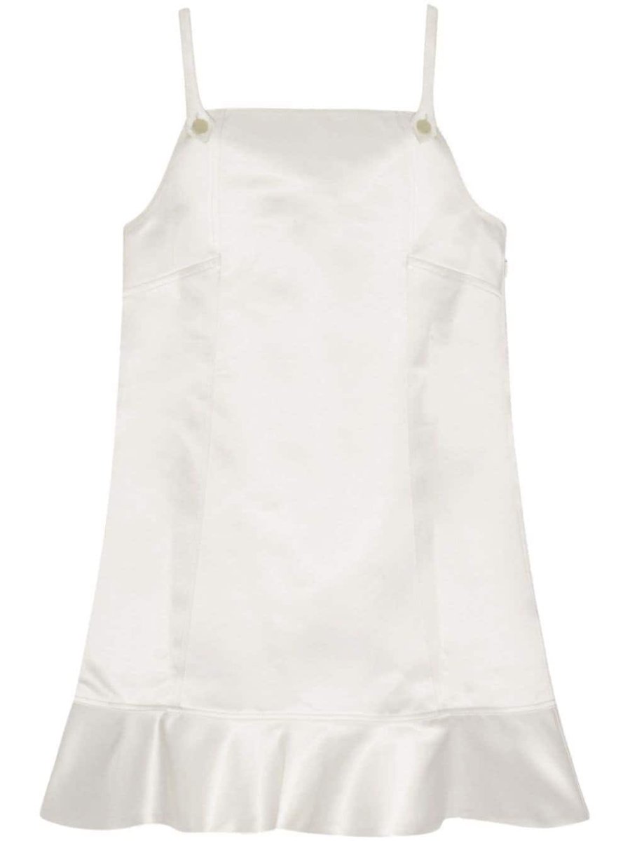 flared-hem satin mini dress