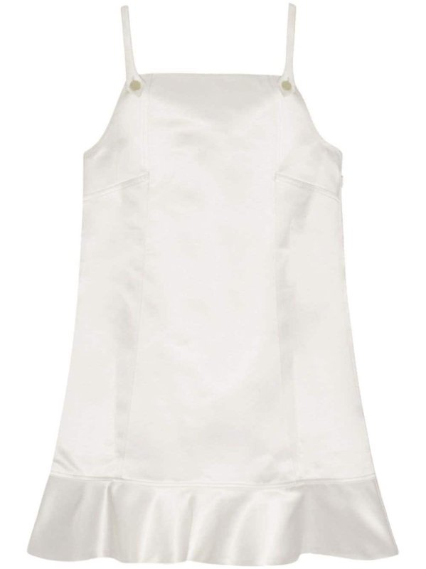 flared-hem satin mini dress