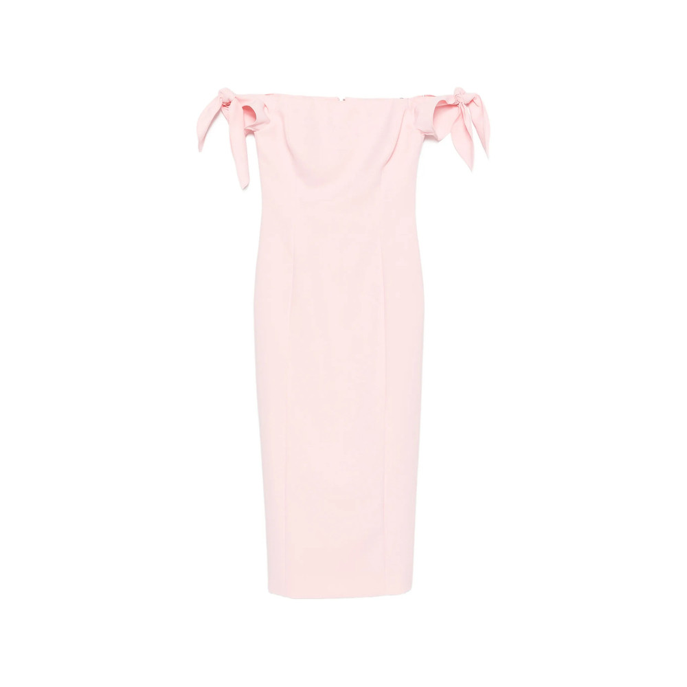 Carolina Herrera Off-shoulder Bow-detail Midi Dress