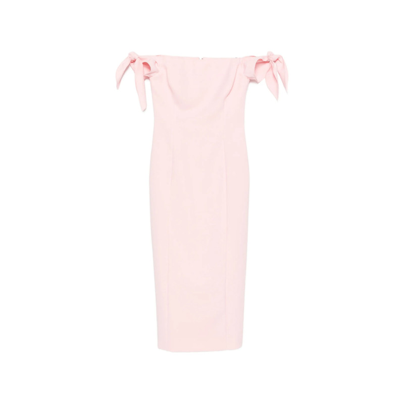 Carolina Herrera Off-shoulder Bow-detail Midi Dress