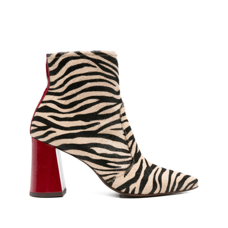 Chie Mihara 80mm Zebra-print Block-heel Ankle Boots