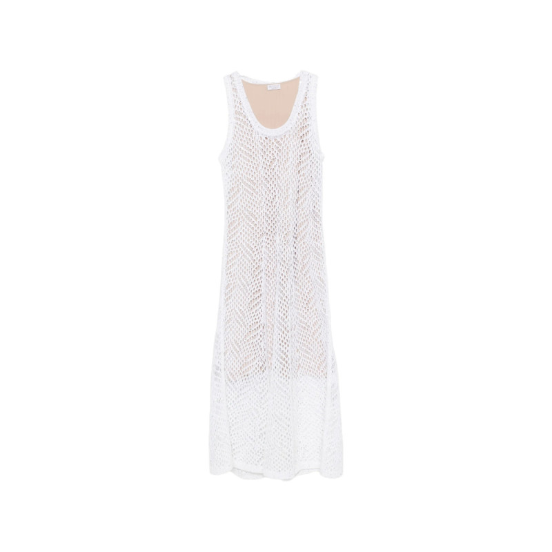 Brunello Cucinelli Sequin-embellished Crochet-knit Midi Dress